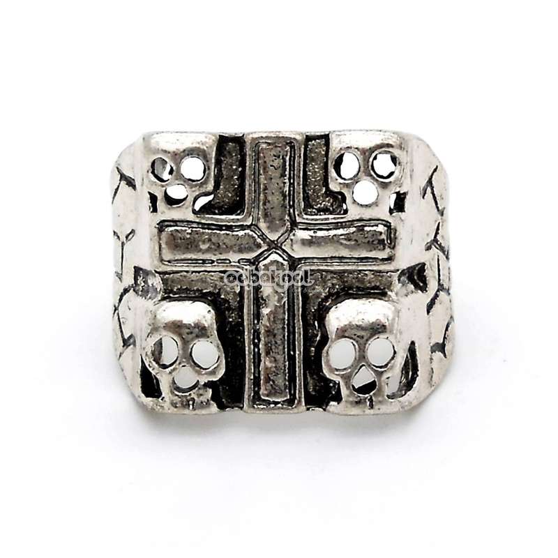 Four Skulls Crucifix / Skull Ring / Stainless Steel - Size 11