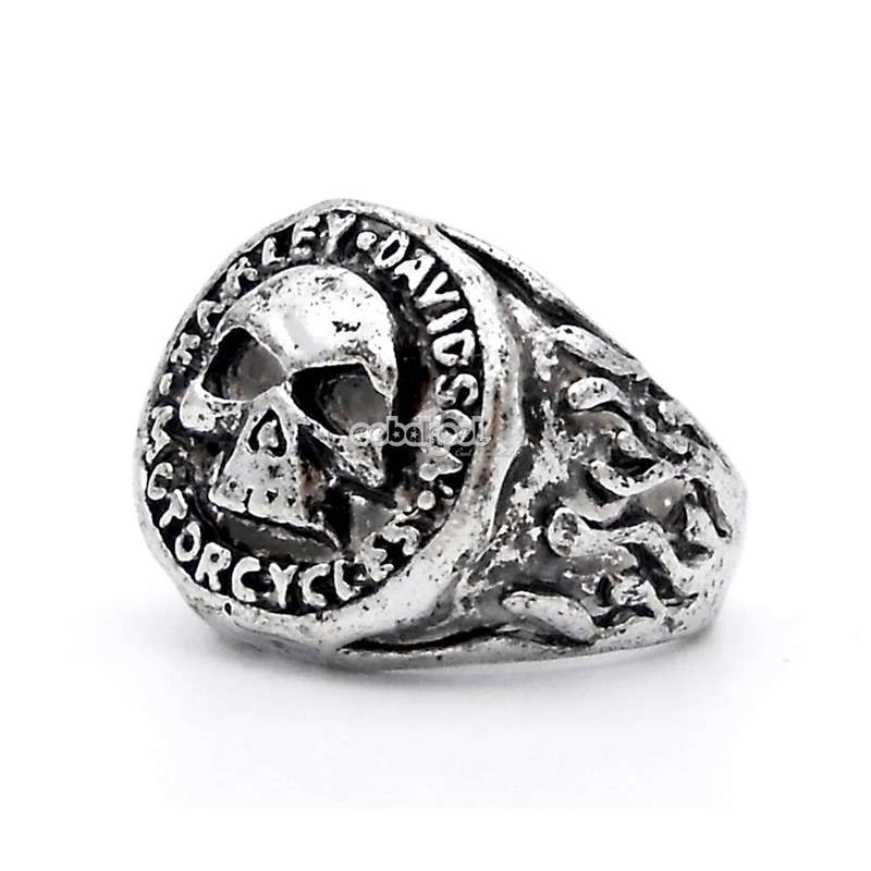 Harley Davidson Motorcycles / Skull Ring / Stainless Steel - Size 7