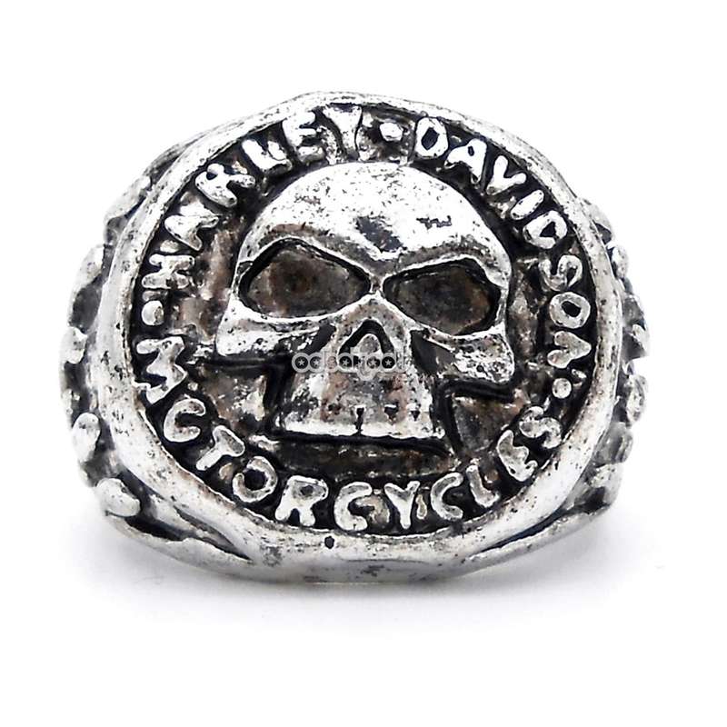 Harley Davidson Motorcycles / Skull Ring / Stainless Steel - Size 7