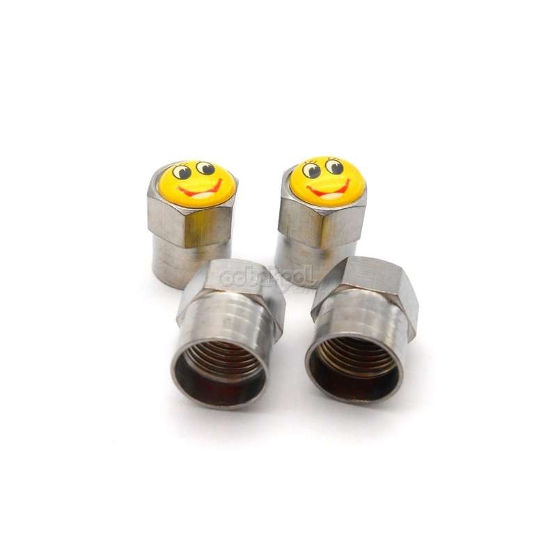 Smiley Wheel Stem Valve Caps / Set of 4 / Limited Edition
