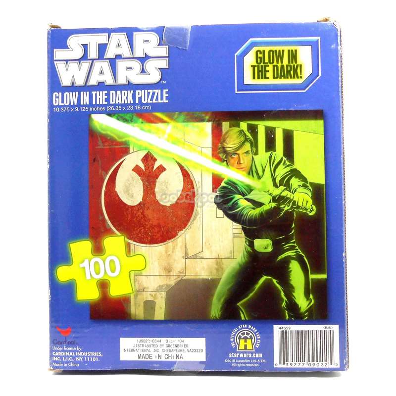 Star Wars / Luke Skywalker / 100 Piece Glow-In-The-Dark Puzzle / 2010 Lucasfilm / NIB