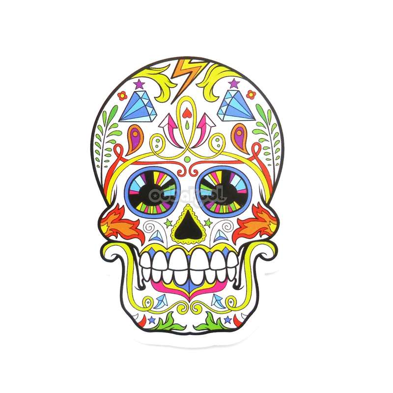 Tattoo Skull / Decorative Sticker / Ideal for Skateboards and Phones