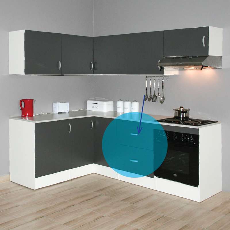 Denver Modul Std Base 600 2 Drawer Vermont Slate