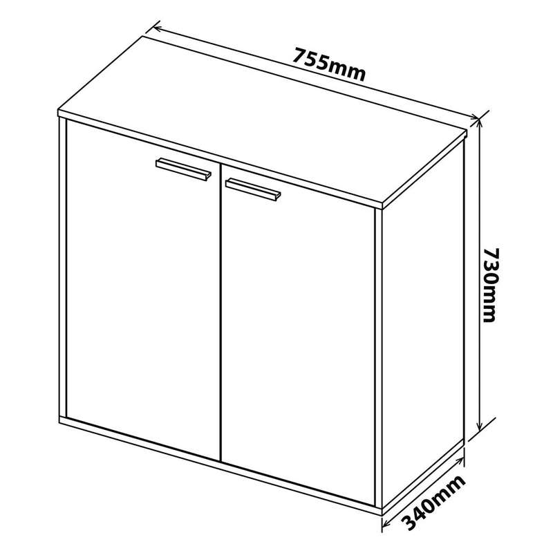 Denver Office Furniture | 2 Door Office Filing Cabinet with 1 Shelf