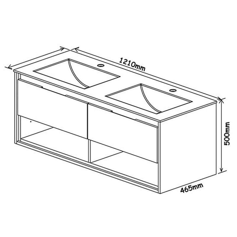 Celeste Double Basin Floating Bathroom Vanity | Denver Bathroom Furniture