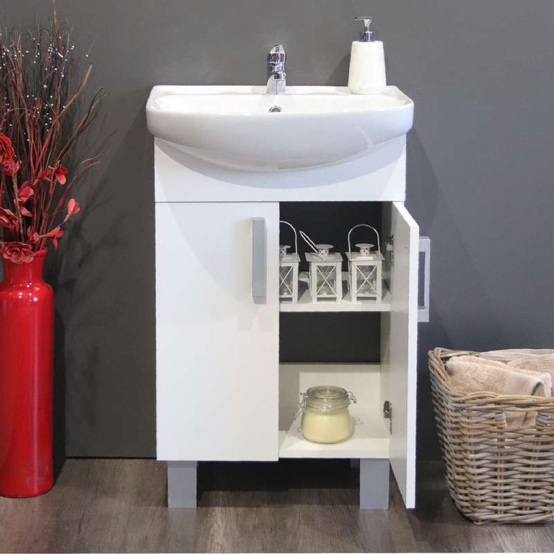 Valenti Bathroom Furniture | Estillo Bathroom Vanity Cabinet | Matt White