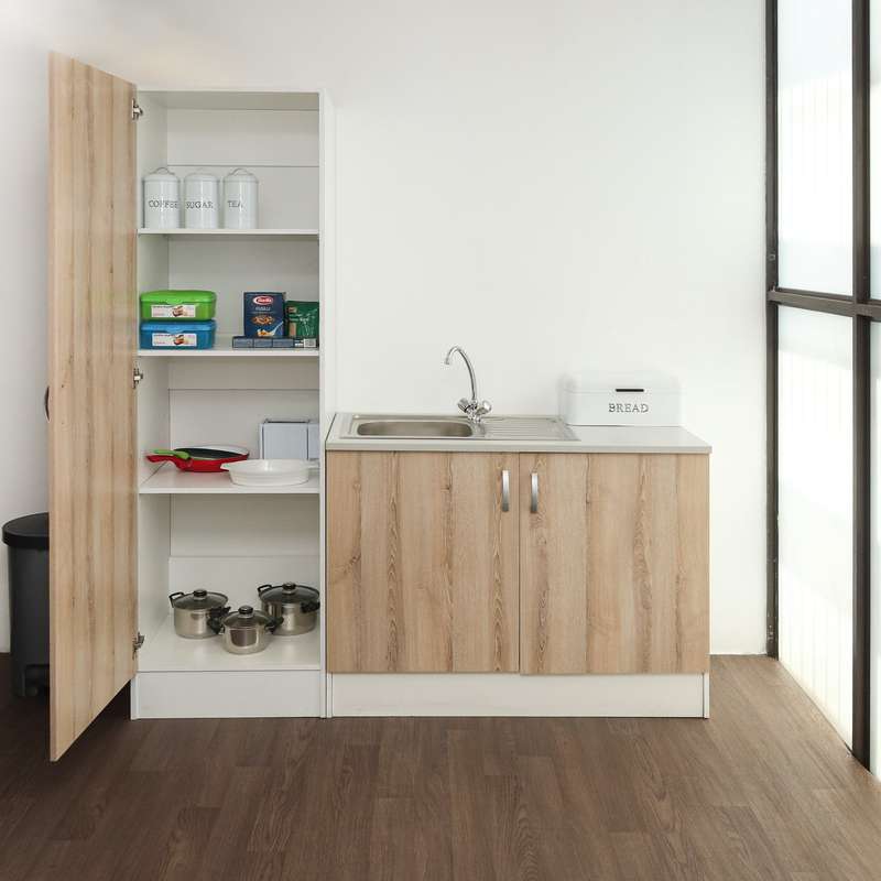 Valenti Modular Kitchen Furniture | Tall Pantry Cupboard | Washed Shale