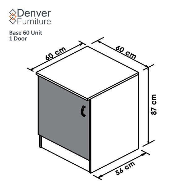 Denver Modular  Base 600 1 Door White