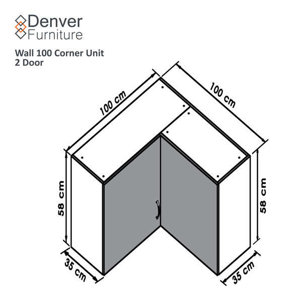Denver Modul Corner Wall Unit 1000 White