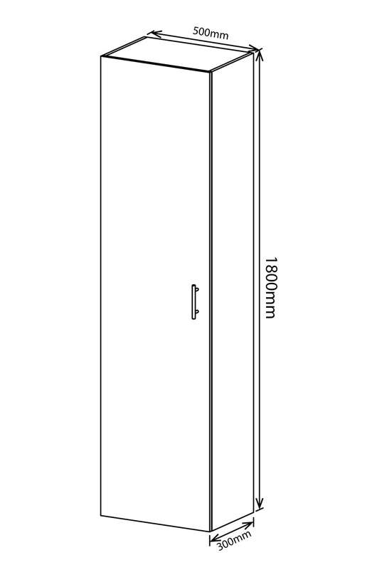 Denver Storage 5 Shelves with Door | White