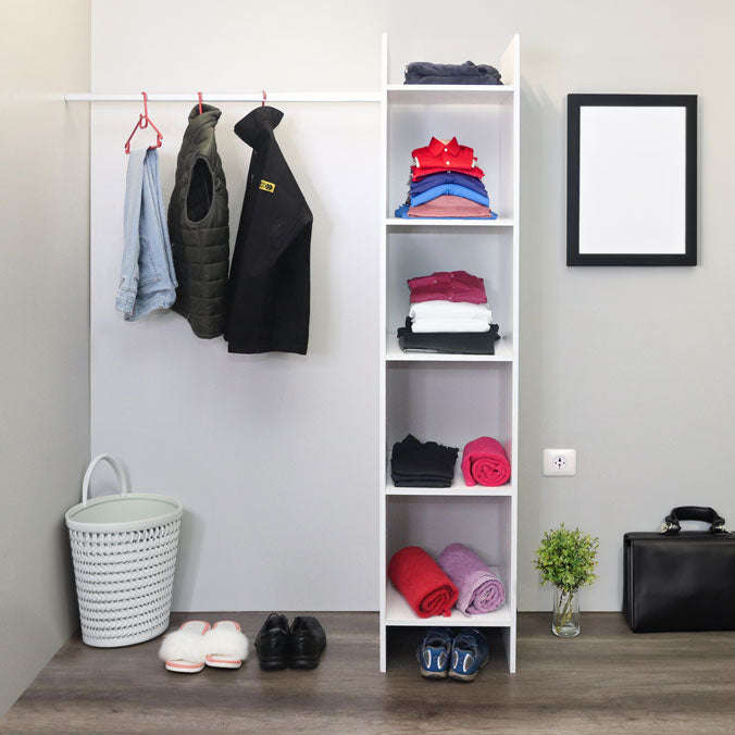 Denver SpaceCo - Baic open shelf wardrobe - WHITE