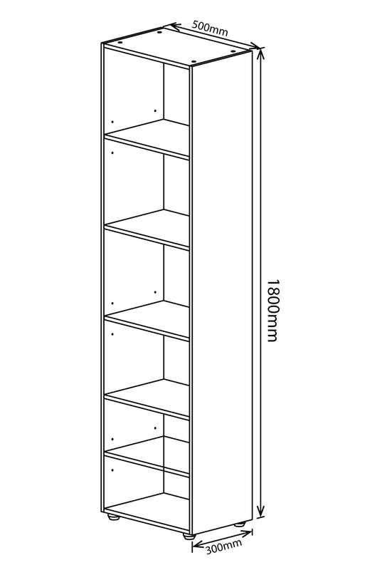 Denver 5 Shelves Open Storage | White