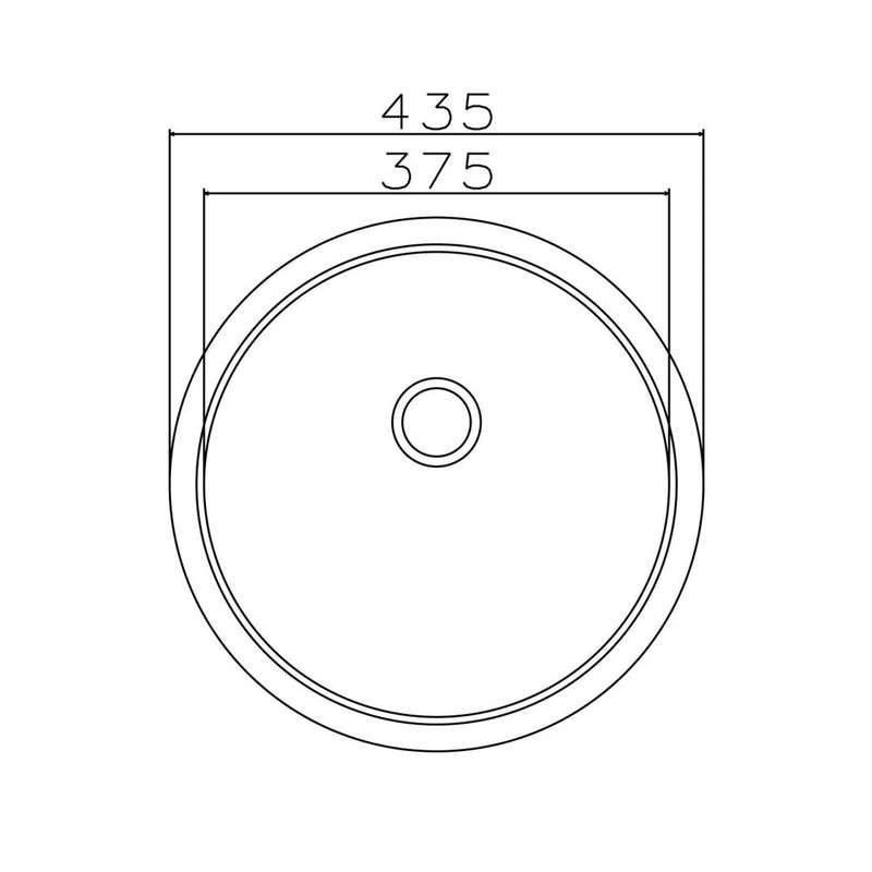 Parker Stainless Kitchen Sink |  AS68 Linen Stainless Steel Sink Round 435Mm | Drop In