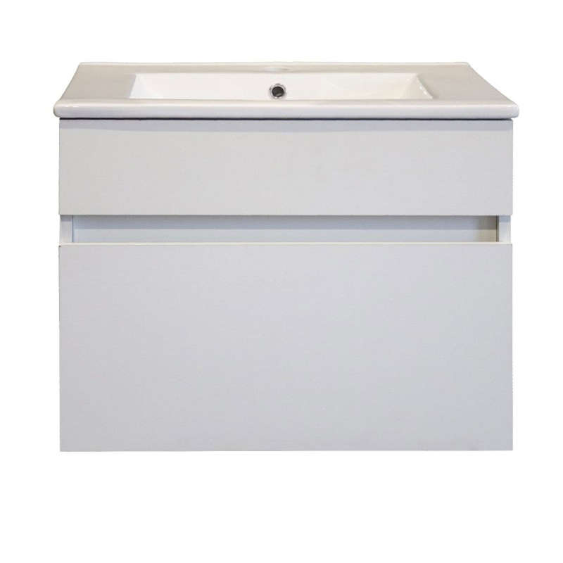 Stylo Floating Bathroom Vanity Cabinet with white ceramic basin | White