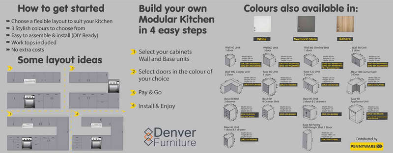 Denver Modul Corner Floor Unit 1000 Vemont Slate