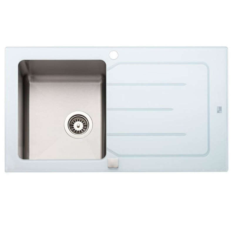 Parker Stainless Kitchen Sink |  AS84 Glass White Stainless Steel Sink 860X500Mm | Drop In