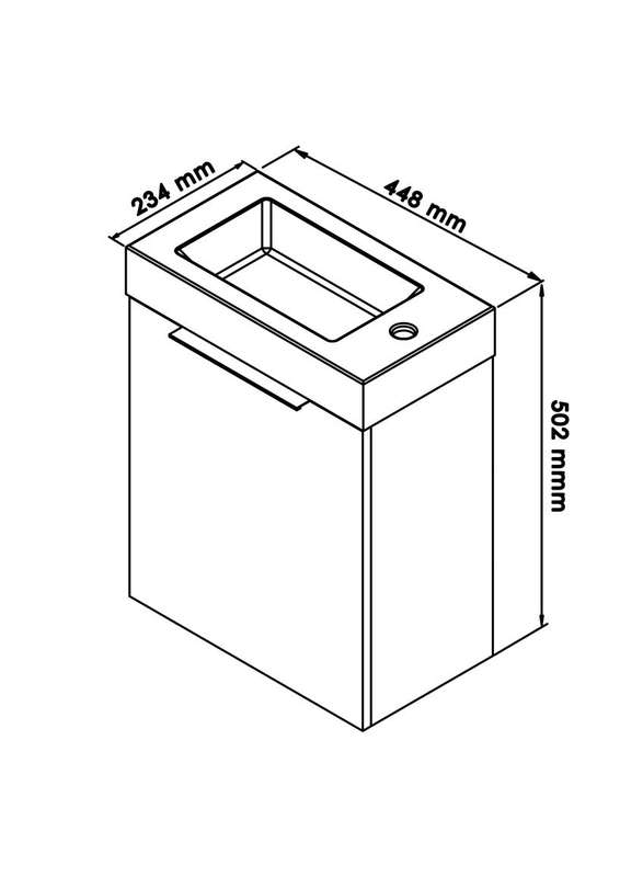 Denver Manchester Floating Vanity | 1 Drawer | 450 | Cuppachino