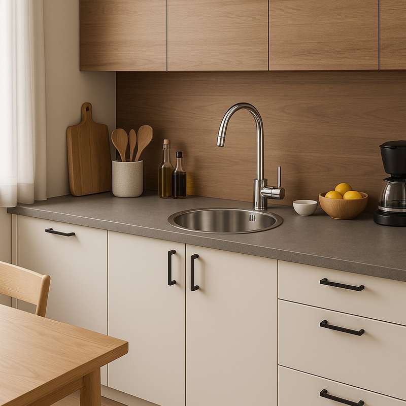 Parker Stainless Kitchen Sink |  AS68 Linen Stainless Steel Sink Round 435Mm | Drop In