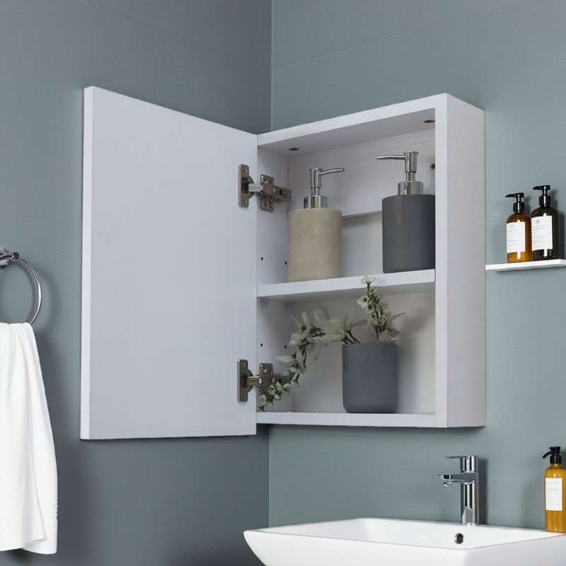 Denver Tiffany Medicine Cabinet Single Door | White