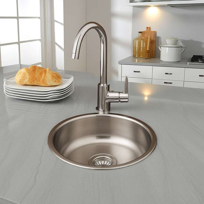 Parker Stainless Kitchen Sink |  AS68 Linen Stainless Steel Sink Round 435Mm | Drop In