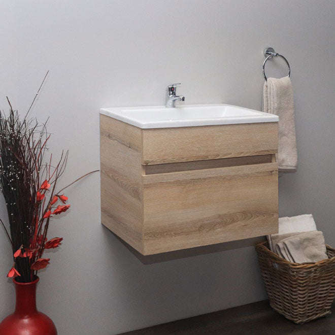 Valore Floating Vanity with Polymarble Resin Basin | Washed Shale