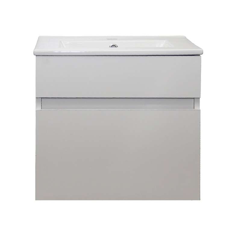 Denver Stylo Compact Floating Bathroom Vanity | Matt White | 500