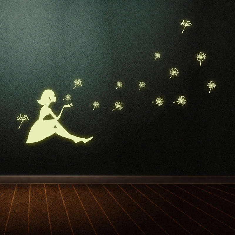 Dandelion Girl luminous Stickers for kids rooms