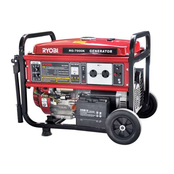 Ryobi Generator Max 7.9KVA Cons. 7KVA 4-Stroke With Battery + Key Start RG-7900K