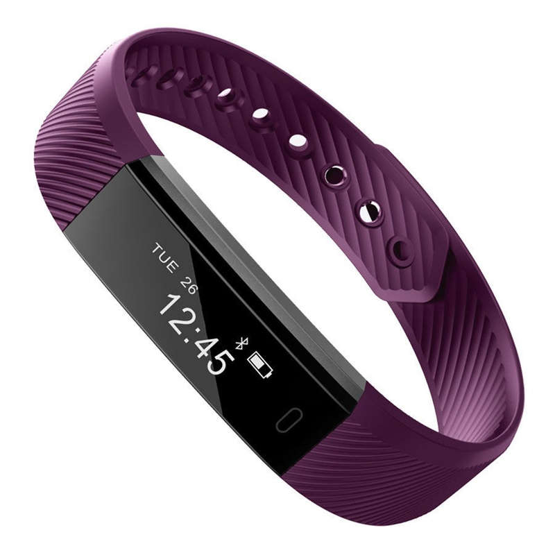 ID115HR Bluetooth Heart Rate Monitor, Fitness, Sleep Tracker. Purple