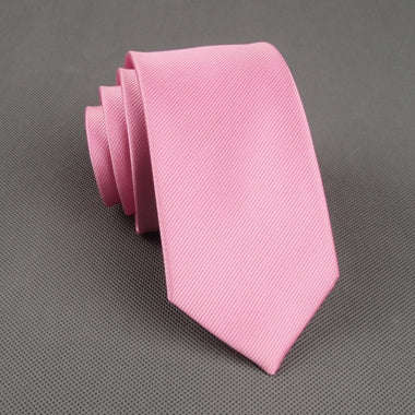 Mantieqingway Polyester Skinny Necktie Ties For Men Wedding Suit Slim Necktie Clas... - pink / China