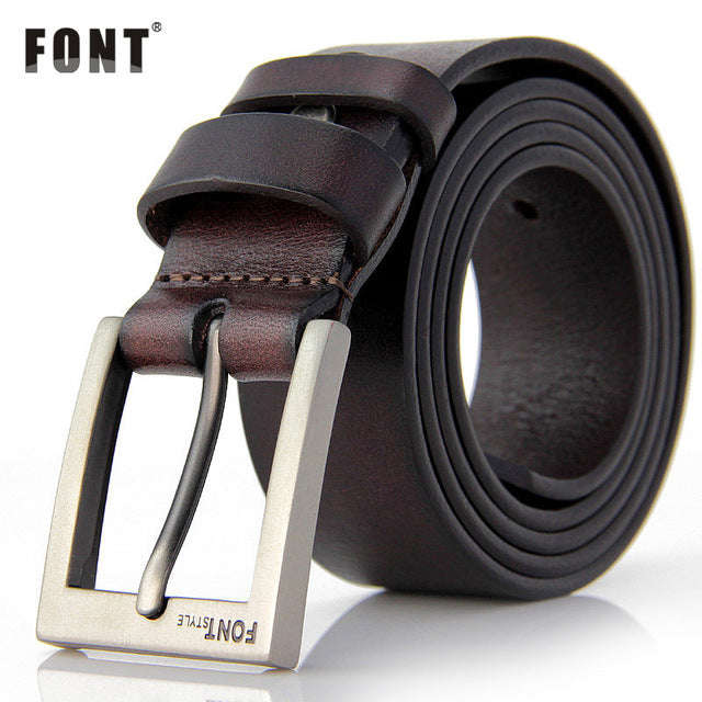 Men's belt luxury designer High quality Genuine leather man belt P... - Square buckle coffee / 115cm