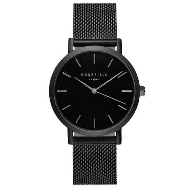 Ladies Stylish Black Watch with Luxury Design and Metal Strap