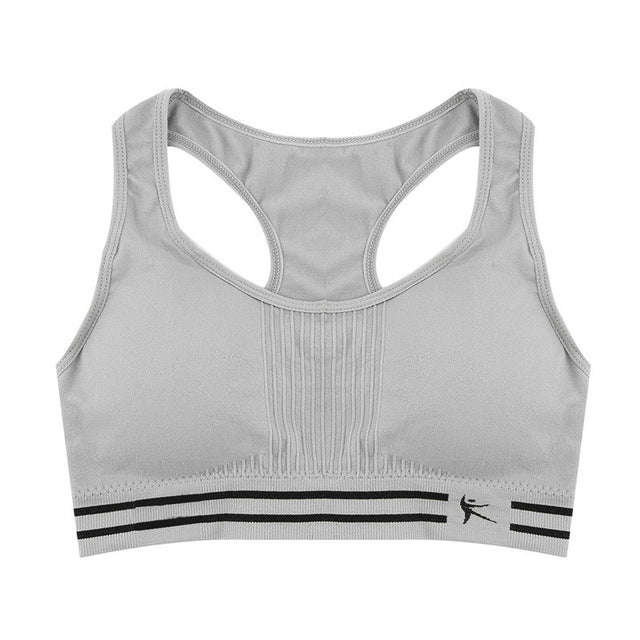 Absorb Sweat Quick Drying Women Sports Bra Cotton Padded Fitness Gym Exercise Running... - gray / XL