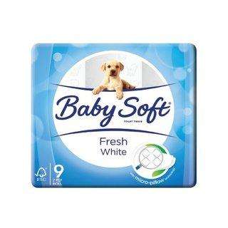 Baby Soft 2 Ply Toilet Paper White 9's