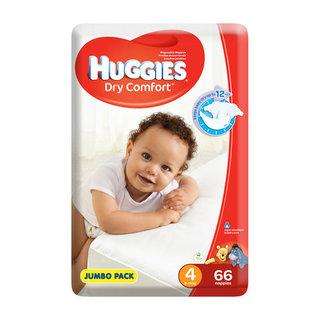 Huggies Dry Comfort Nappies Size 4 Jumbo 66's