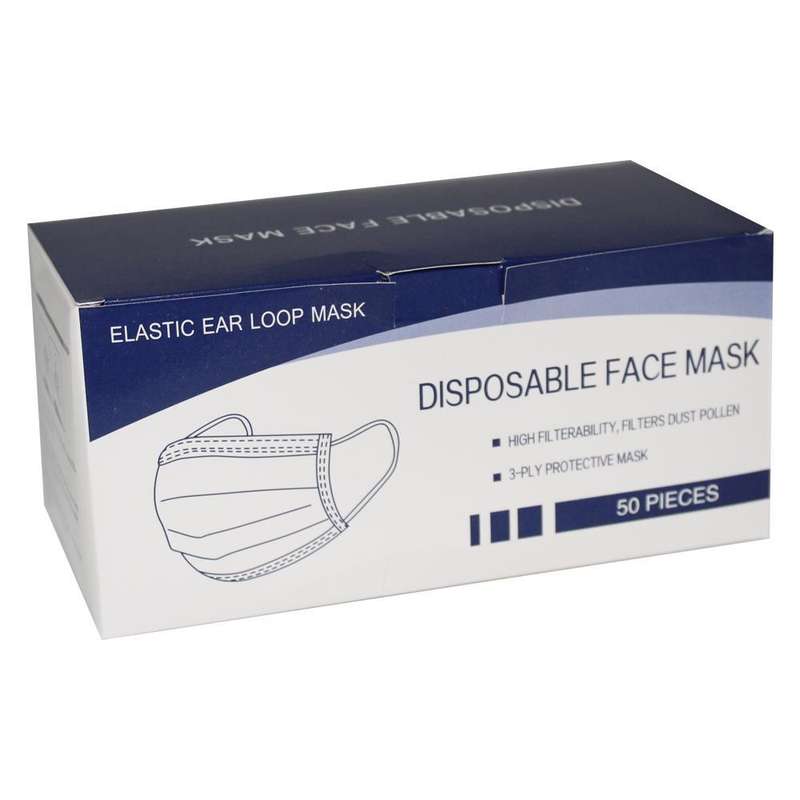 Face mask 3ply blue box of 50