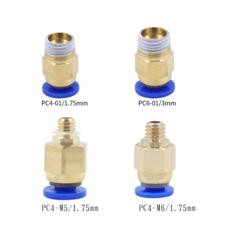 PC4 M5 Pneumatic quick/bowden connector 1.75mm - Brass