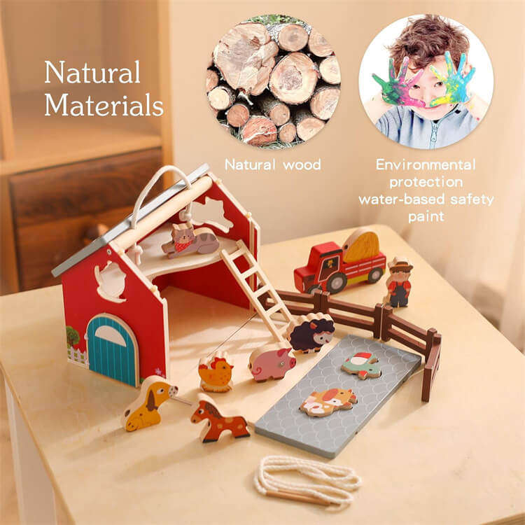 Wooden Farm Animal Barn House