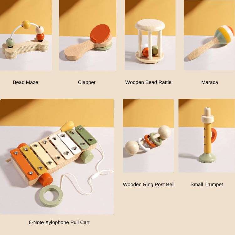 Wooden Music Instruments Set
