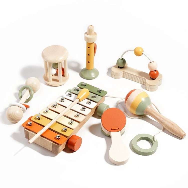 Wooden Music Instruments Set