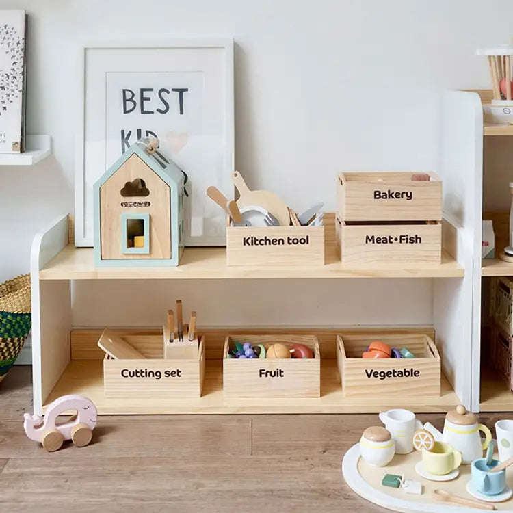 Open-Back Kids Bookshelf | Small Montessori Shelf