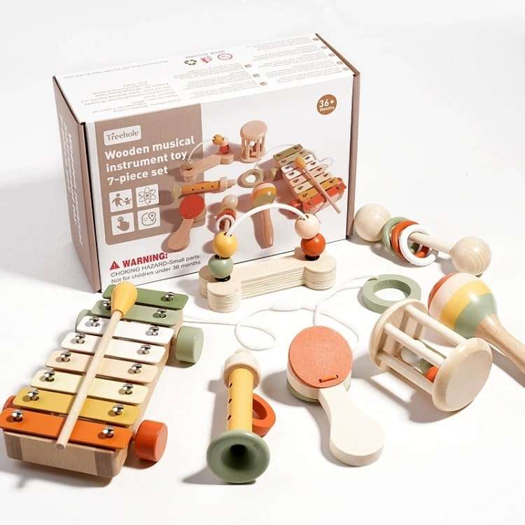 Wooden Music Instruments Set