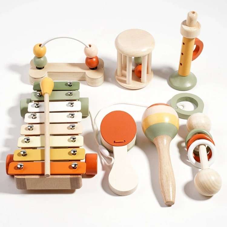 Wooden Music Instruments Set