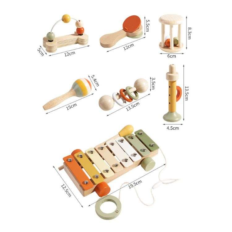 Wooden Music Instruments Set