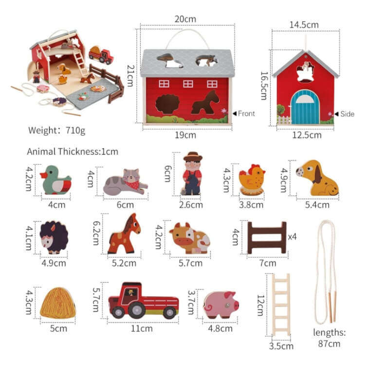 Wooden Farm Animal Barn House