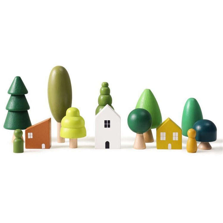 Montessori Wooden Forest Animal Scene with Map