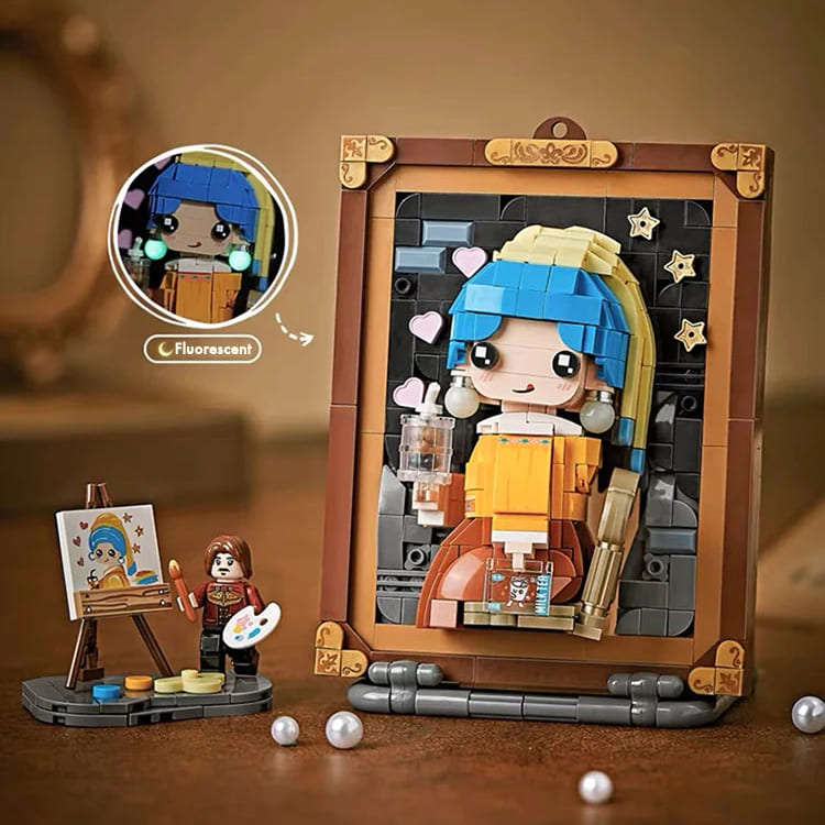 World Cute Painting Mini Building Blocks | Girl With The Milk Tea