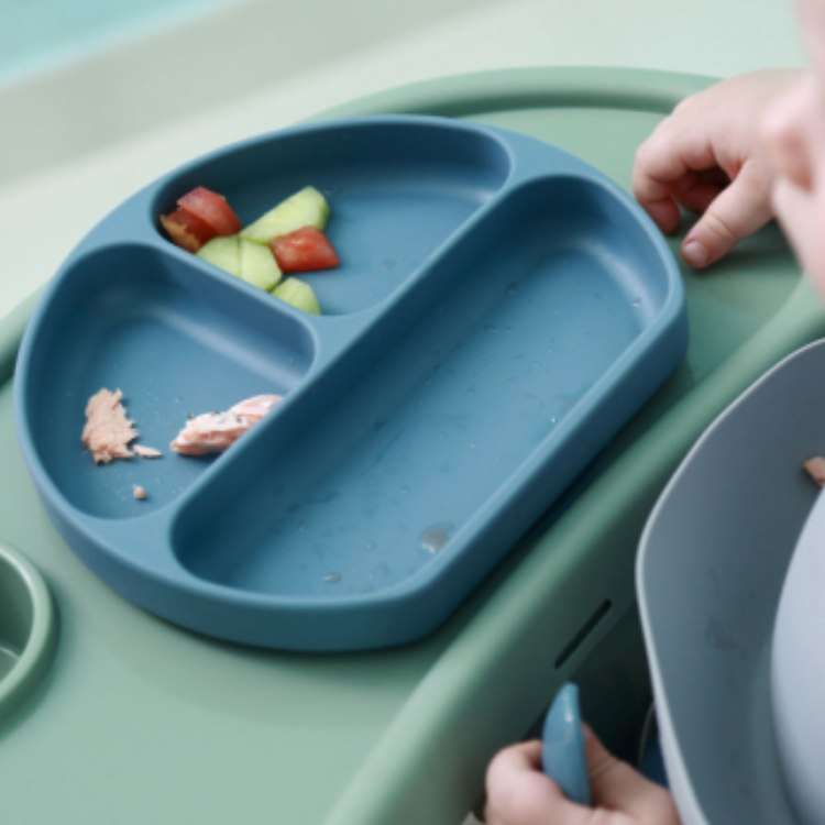 Baby Silicone 5 Pcs Feeding Set | Sapphire Blue