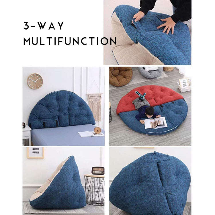 3 Way Kids Bean Bag Mat | Linen Grey