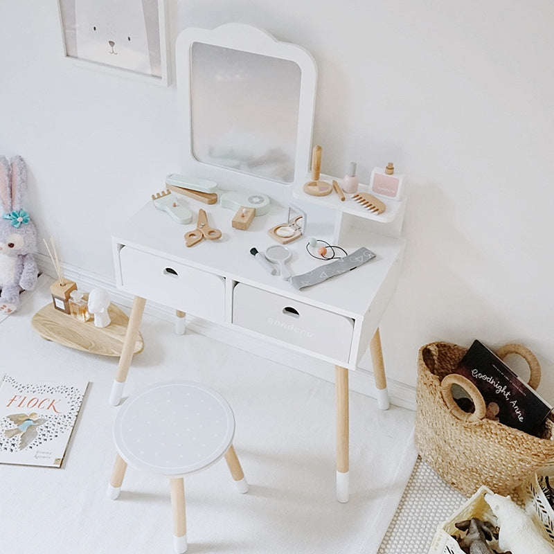 Nordic White Wooden Dressing Table